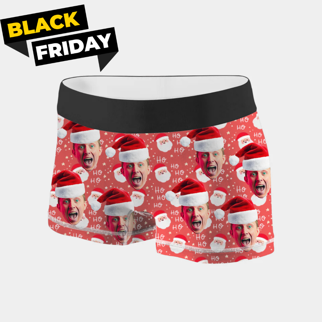 Personalized Christmas Hat Boxer with photo